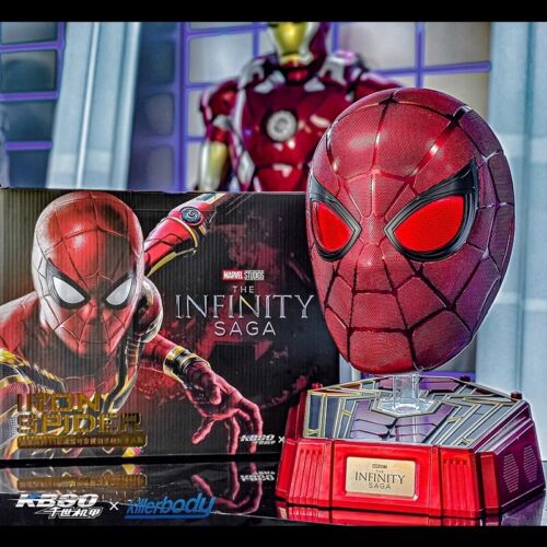 Marvel Iron Spider Man Helmet 1:1 Wearable Electric Blink Base Bluetooth Speaker - Picture 3 of 13