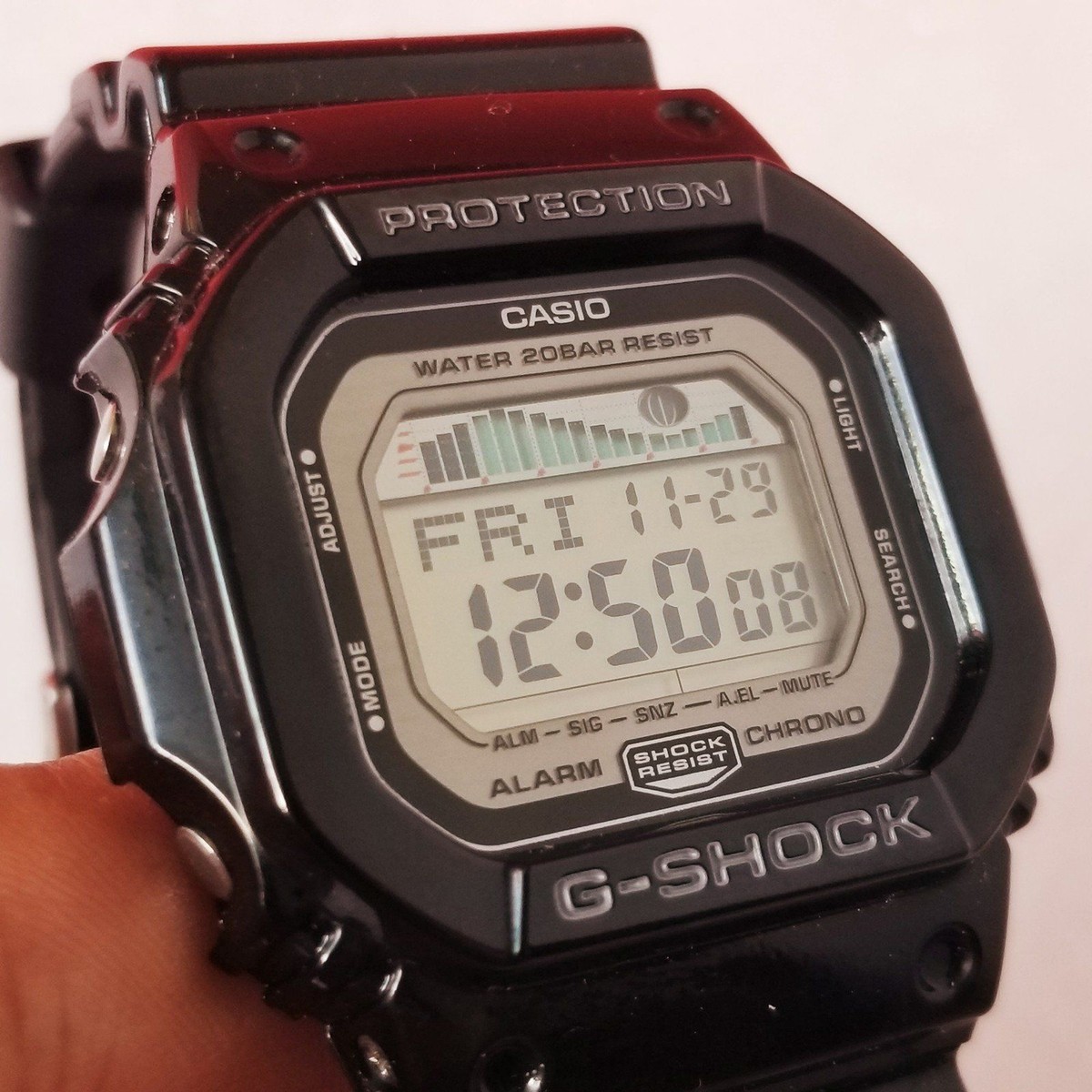 CASIO G-SHOCK　GLX-5600 G-LIDE 3151 状態良し✨ Casio G-SHOCK White Glx-5600 G-lide Mens Watch Tide Surfer