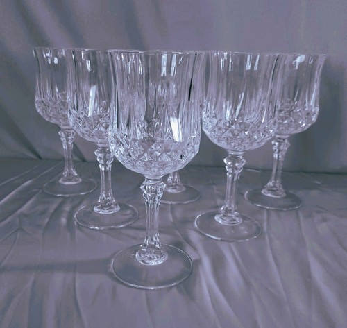 Bicchieri da vino vintage x 6 della collezione Longchamp di Cristal d'Arques Paris