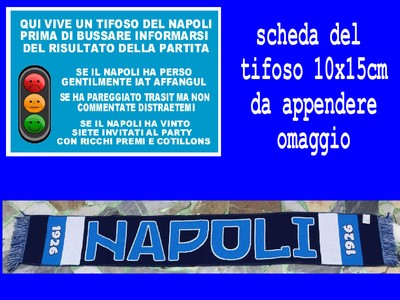 1 sciarpa raso 130x18 cm Double Face napoli Campioni D'italia ata fa nu bucchin