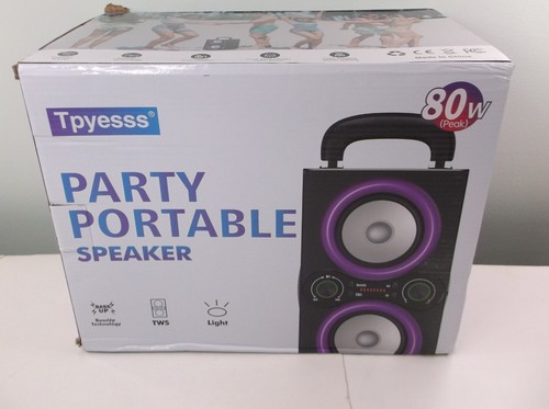 Tpyesss Party Portable Bluetooth Speaker - 80w New Open Box Tested - Picture 2 of 5