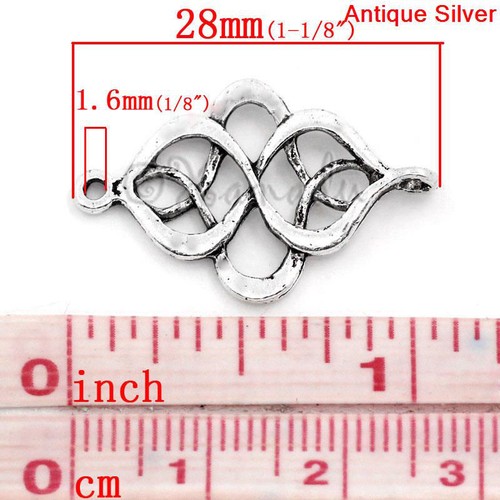 Breloques connecteurs filigrane 28 mm pendentifs cuivre vieilli C3900 - 10, 20 ou 50 pièces - Photo 7/8