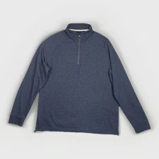 Dunning Golf Quarter Zip Performance Pullover Men's Adjustable Waist Blue Large