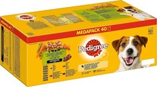 NEW Pedigree Mixed Gravy 40 Pouches Adult Wet Dog Food Megapack 40x100g 4.35 per kilo
