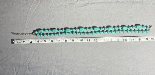 Collar Grueso Turquesa Howlita Color Cuentas Collar 19 Pulgadas. - Imagen 2 de 2