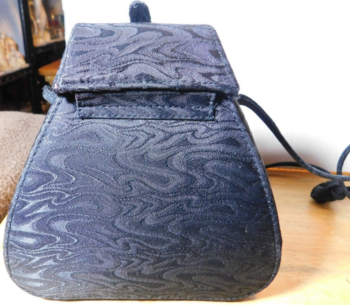 LA. Regale LTD.~Black Canvas Elegant Evening Cross Body Mini Purse - Picture 4 of 12