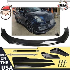 For Suzuki Swift 2000-2022 Front Bumper Lip Splitter Spoiler Body Kit Side+Skirt