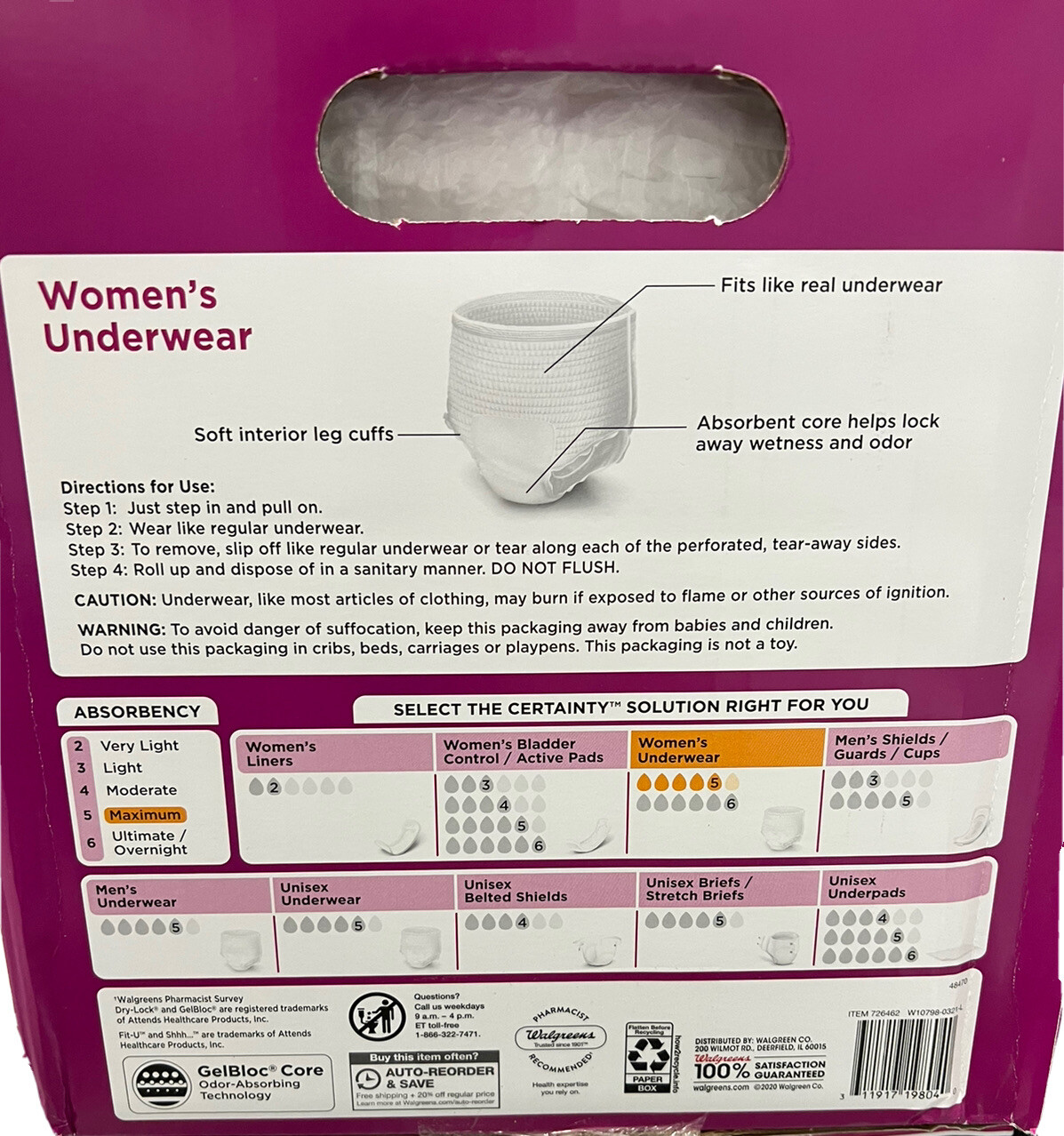 NEW Certainty SIZE MEDIUM Women's Underwear 38 Ct. Maximum Absorbency