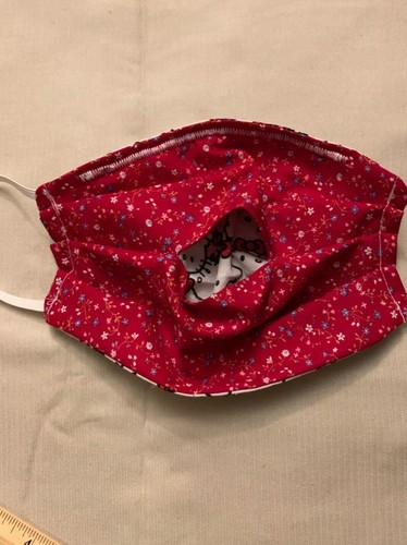 Hello Kitty Handmade 3 Layer Face Mask Filter Pocket Nose Wire Sanrio - Foto 5 di 8