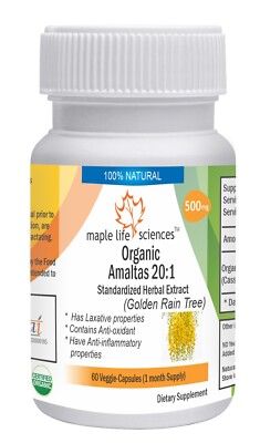 ORGANIC Amaltas 20:1 Extract Capsules Cassia Fistula High Quality Amaltas Ext
