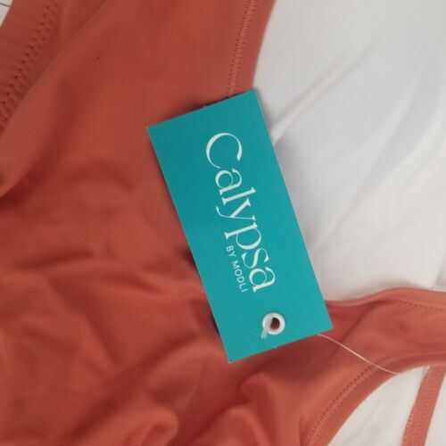 NWT Calypsa Women's Razorback Swim Muted Orange Bra Sz 1X - Picture 3 of 4