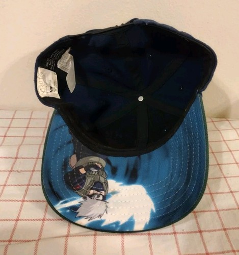 Naruto Kakashi Viz Media Cap Mütze grün blau verstellbar Druckknopflasche bestickt  - Bild 6 von 6