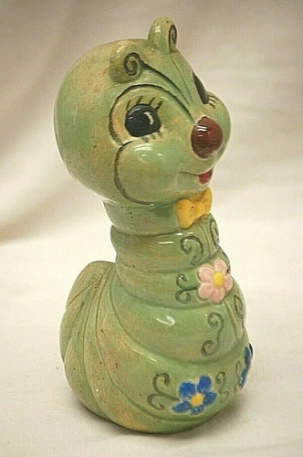Vintage Inch Worm Caterpillar Insect Bug Figurine Odd Kitsch Whimsical Garden