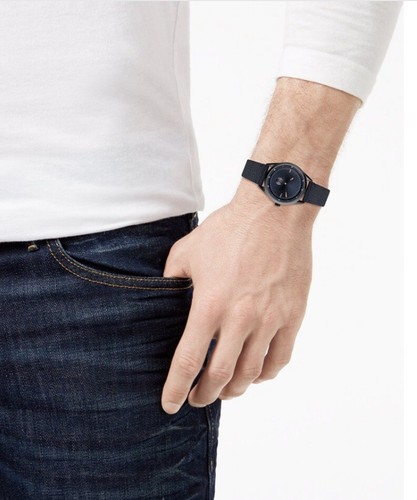 I.N.C. Juego de regalo de 33 mm con correa de cuero azul sintético para hombre, - Imagen 5 de 6
