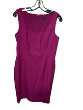 ANN TAYLOR Women Size 6 Dress fuchsia Sleeveless Stretch Mini Barbie Pink