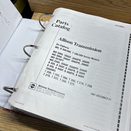Allison MD B 300/400 T 200/300 Series Transmissions Parts Catalog PC2150EN - Picture 4 of 10