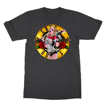 【新品XL】Tefuny / HARLEY QUINN T-SHIRT Suicide Squad Harley Quinn Bubble Gum Black Mens T-Shirt (XX