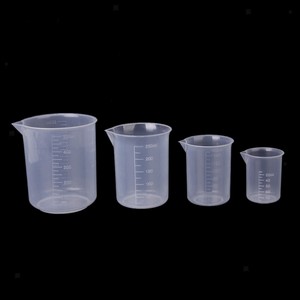 4pcs 50 150 250 500ml Small Plastic Graduated Measuring Beaker Cup Container Ebay