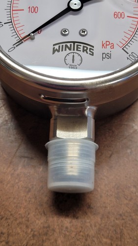 Winters PFP659 Liquid Filled 4" Pressure Gauge 0-100 PSI 1/2" NPT Bottom - Picture 3 of 4