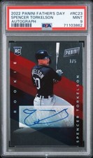 SPENCER TORKELSON 2022 Panini Father Day RC PSA 9 ERROR Upside Down RC Auto 1/5