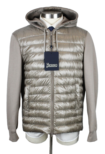 Herno Ultralight Mixed Media Puffer Down Jacket Men's 56 2XL Light brown $665