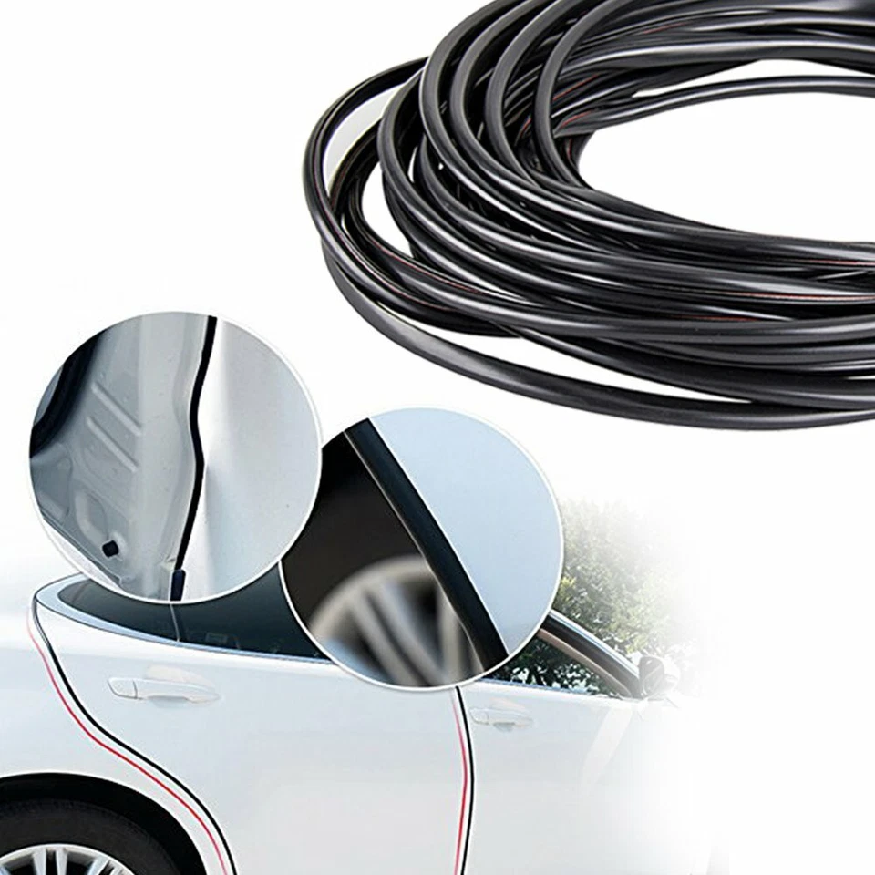 Black 32Ft U Shape Rubber Seal Car Door Edge Guard Molding Trim Protectors Strip - Image 4 of 4