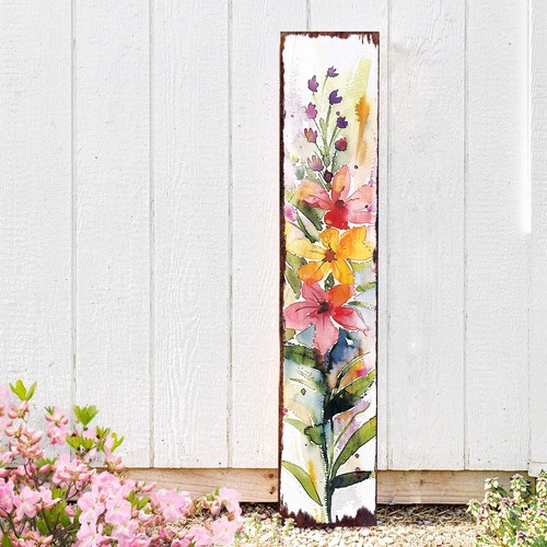 Spring Wildflowers Porch Sign | Playful Watercolor Front Door, Entryway, Porch D - Bild 5 von 9