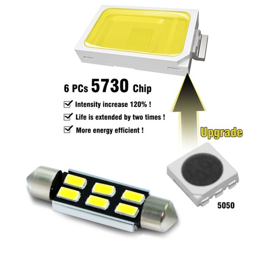 4x 4210 42mm Festoon LED Bulb Canbus Bright SMD 5730 Interior Dome Light White - Foto 3 di 8