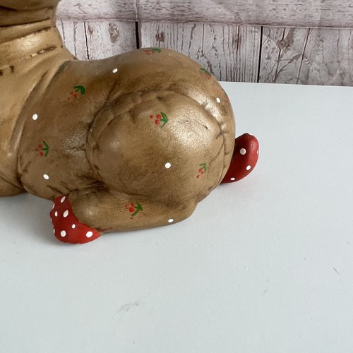 CHRISTMAS Vintage Kimple Mold Ceramic Reindeer Deer Quilted Hand Painted Red VGC - Picture 4 of 10