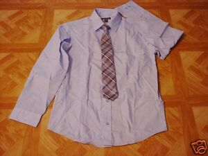 George Boys Baby Blue Dress Shirt and Stripe Tie Set Size 18 XXL
