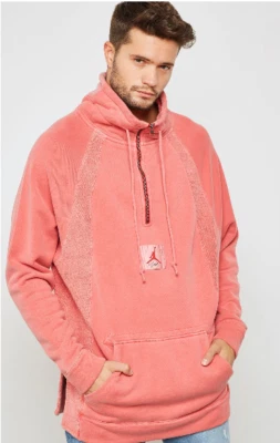 Jordan Wings Sweat à Capuche En Fleece Rouge Délavé Poches M - Photo 1/4