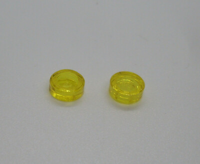LEGO 500 x Building Blocks 1 Flat Round 1x1 Smooth Yellow Clear Parts Tile