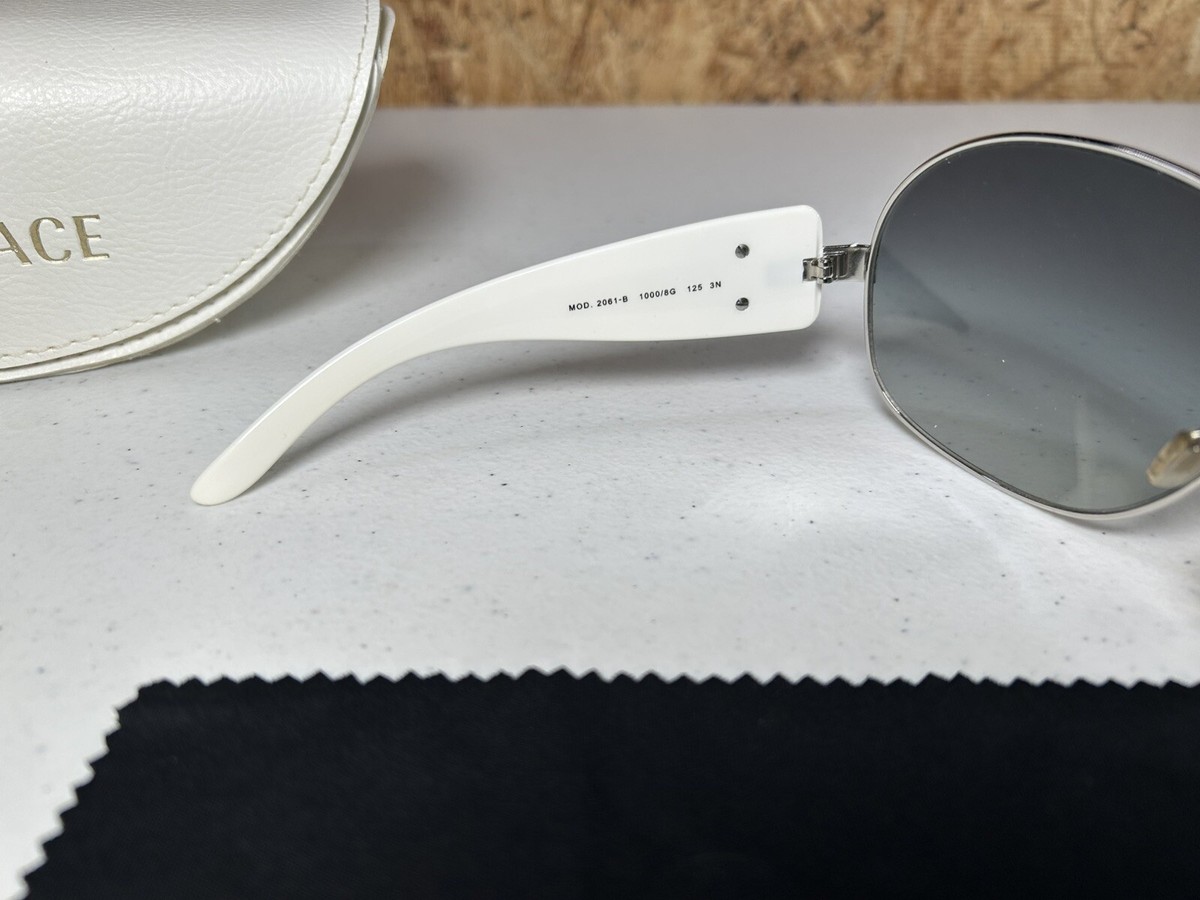 Versace 4116-B White Wrap Sunglasses with Crystal Medusa in Original Box Y2K Versace White Wrap Sunglasses for Women for sale | eBay main image 3