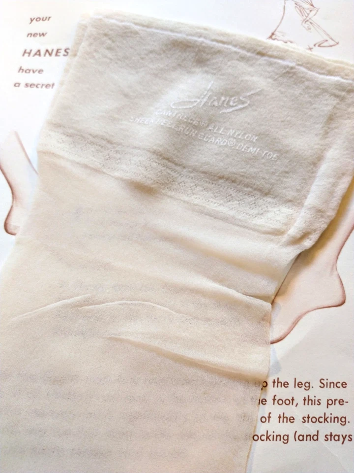 Medias de nailon liga hasta el muslo Hanes Nylons 3 Pr 205 talla 8,5-9 M caja nueva de colección Foto 3 de 4