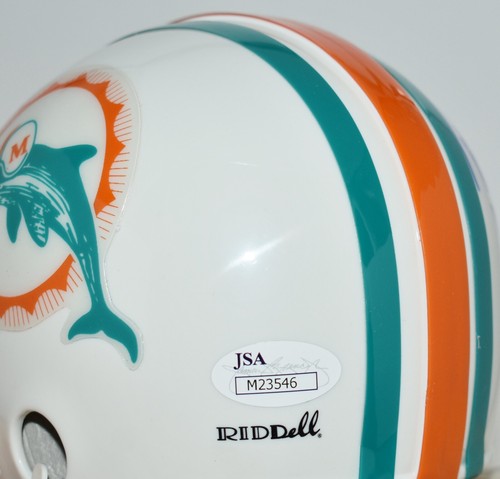 PAUL WARFIELD AUTOGRAPHED 2 BAR 1972 TB MINI HELMET MIAMI DOLPHINS HOF 83 JSA - Picture 6 of 7