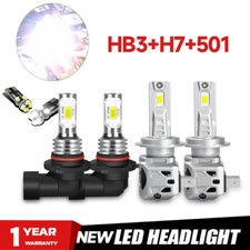 For HYUNDAI IONIQ 2016+ SET H7 HB3 501 REPLACE HALOGEN WHITE LED LIGHT BULBS