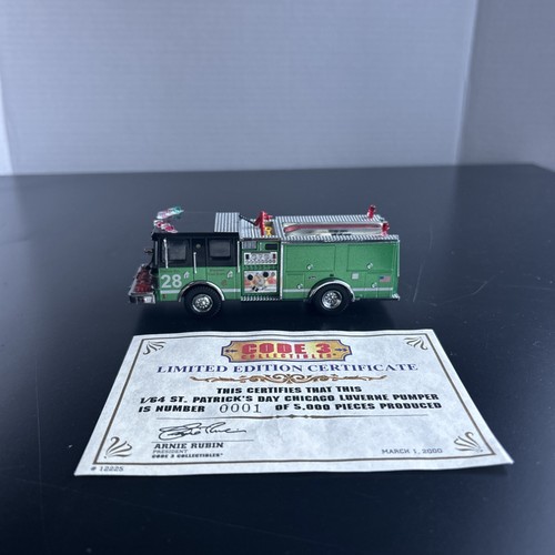 Code 3 Chicago St. Patrick’s Day Luverne Pumper 28 1/64 Preowned No Box - Picture 1 of 8