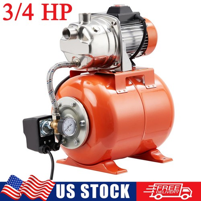 #ad 3 4HP Shallow Well Garden Pump Automatic Water Booster Jet Pump w Pressure Tank $118.67