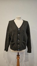 Polo Ralph Lauren V Neck Dark Green Lambs Wool Cardigan - S