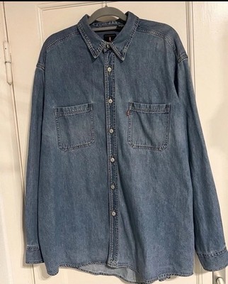 Vintage Levi s Jeanshemd Denim blau L Red Tab hervorragend!!! 90 s oversized