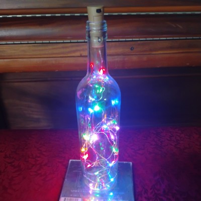 Clear Wine Bottle With Pastel Multi Colored Light  For Bars Patios Decorations