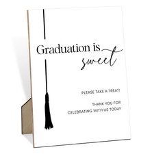 Graduation is Sweet Sign for Dessert Table, 8 11" Please Take A Treat Gradu