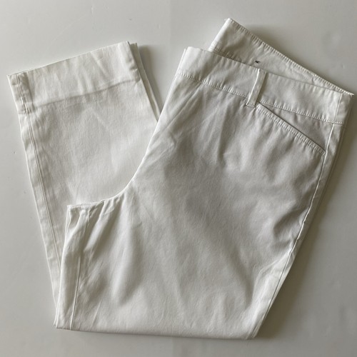 Talbots Perfect Crop Pant Size 12 P White Womens Lightweight Capri EUC Summer