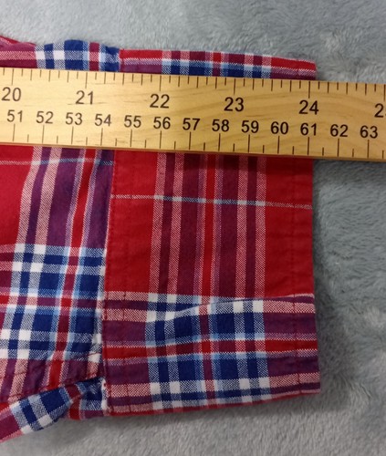 Izod Shirt Men's Size XL Red Blue Plaid - Picture 4 of 7