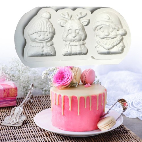 Christmas Baking Accessory Silicone Molds With Santa Snowflake Shape For Cooking - Picture 6 of 8