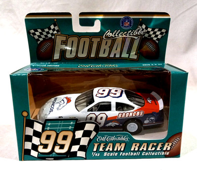 ERTL TEAM RACER - DENVER BRONCOS #99 DIE CAST FORD TAURUS -NEW WITH DISPLAY CASE