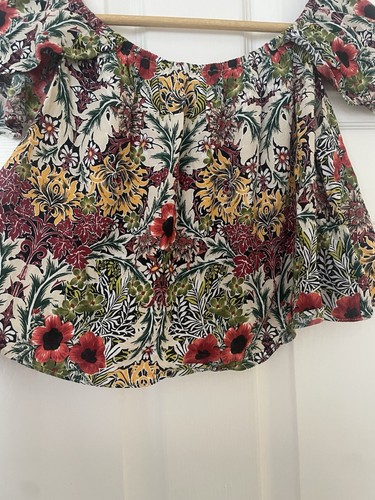 Ladies Floral Cropped Top Size 10 - Picture 2 of 4