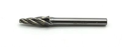 TEMO SL-3 NF Aluminum Cut CARBIDE BURR File, 3/8'' 14deg Cone, 1/4'' D 2'' L Shank