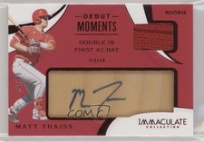 2020 Panini Immaculate Debut Moments Relics 34/49 Matt Thaiss #DM-MT Auto 0g4