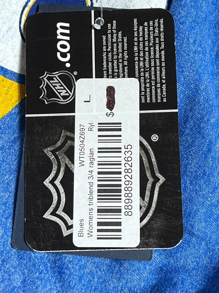 St. Louis Blues Shirt Womens Large Raglan NHL Hockey 2019 Stanley Cup Champions - Image 4 of 4